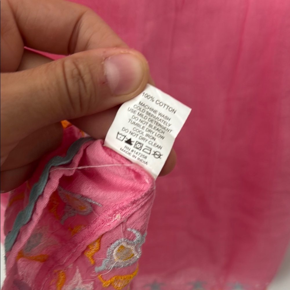 Pink Sleeveless Dress with Floral Accents - Picture 7 of 7